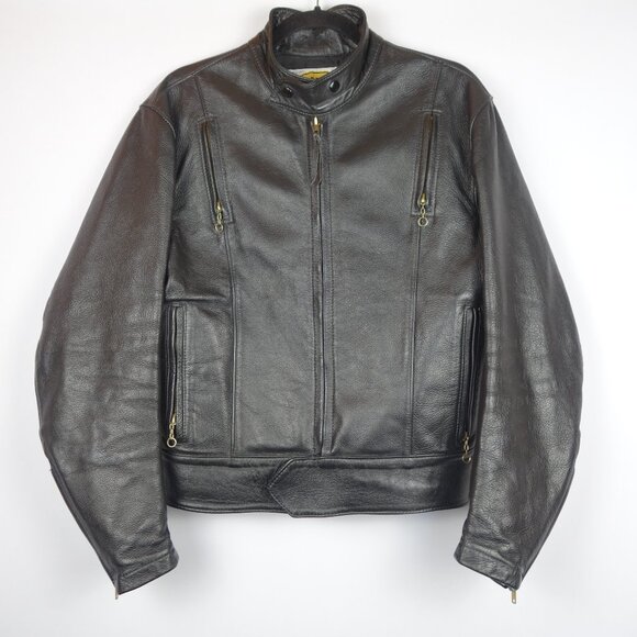 Vintage An Original By Bates California Motorcycle Leather Jacket, Size Small - Picture 1 of 16